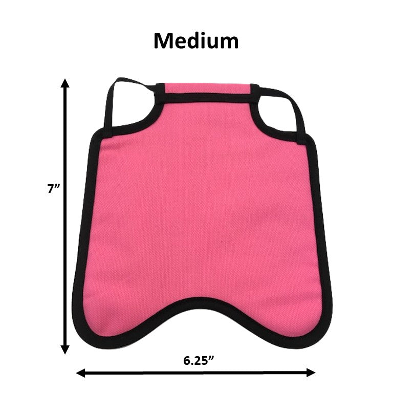 Navy hen saddle by Crazy K Farm Pet and Poultry, small bantam hen apron with single strap back pack style, made in USA.
