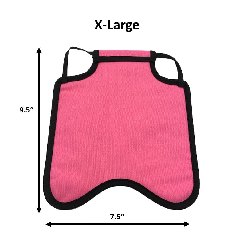 Navy hen saddle from Crazy K Farm Pet and Poultry, small bantam size, back strap style, made in USA, for protecting hens.