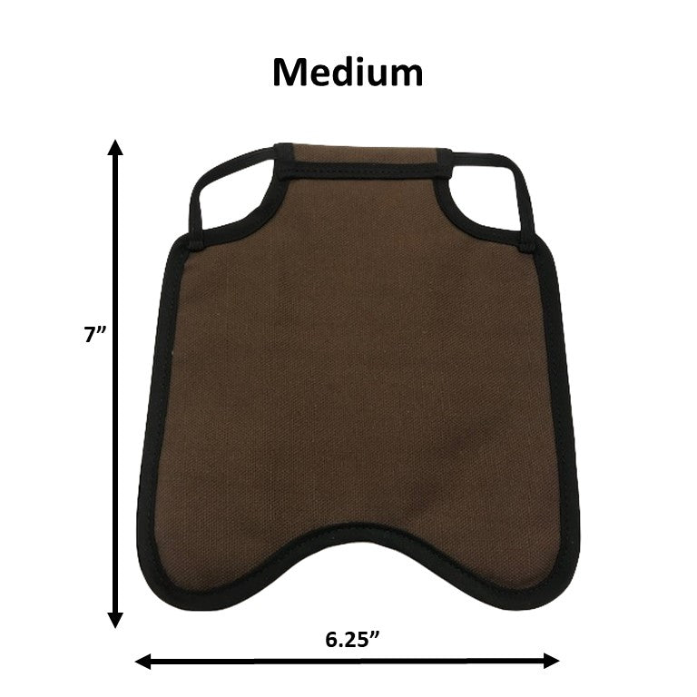 Navy hen saddle for bantam hens by Crazy K Farm Pet and Poultry, small size, single strap, back pack style chicken apron made in USA.