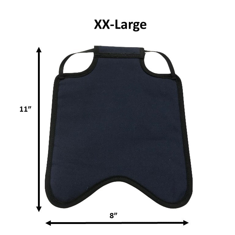 Navy hen saddle for small bantam hens, Crazy K Farm Pet and Poultry, back-strap style chicken apron made in the USA.