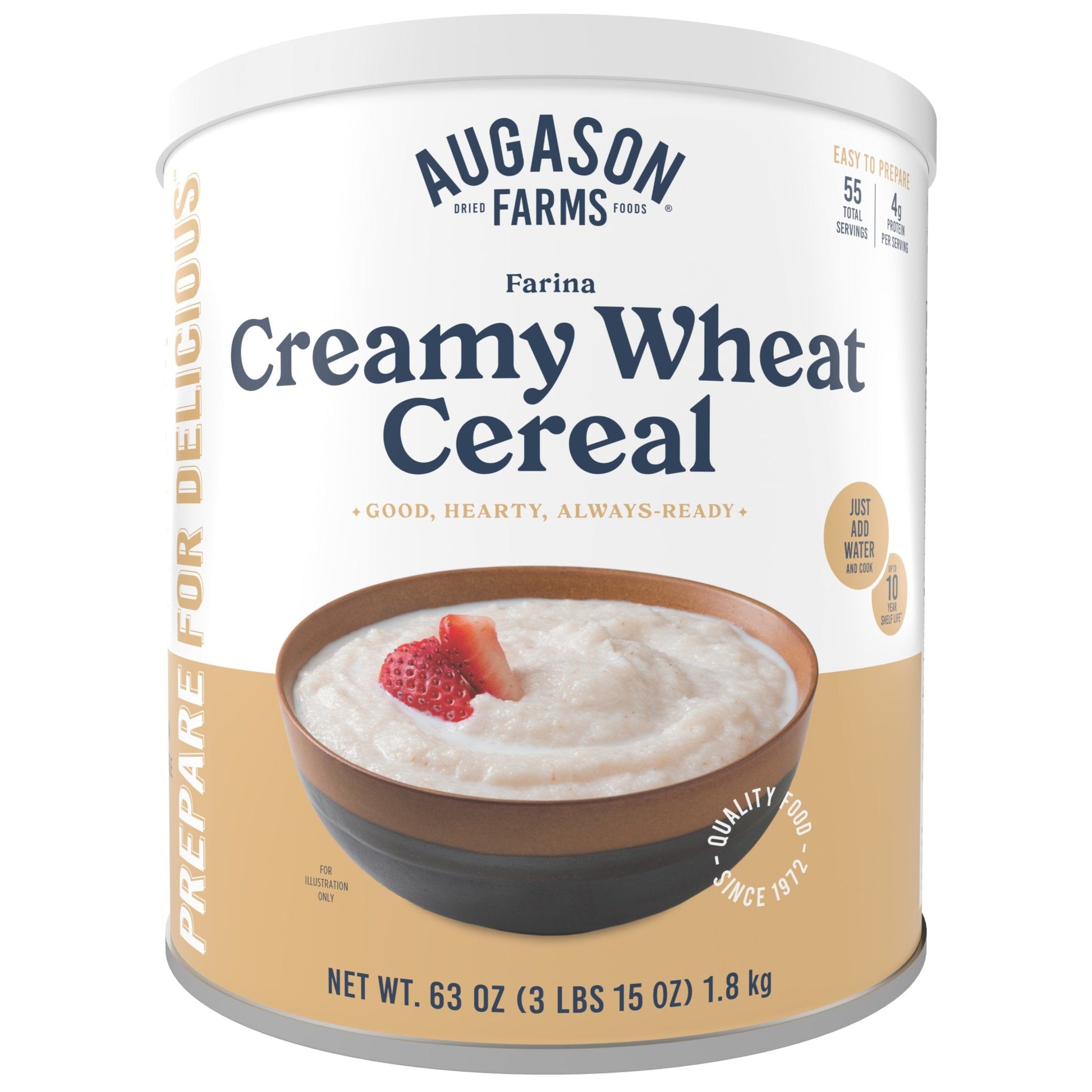 Creamy Wheat Cereal Can, 55 Servings - Blessings Grow Meadows