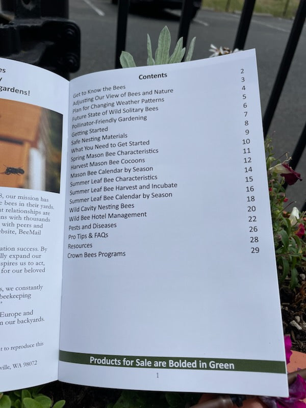 Wild Bee Guide, Fourth Edition by CrownBees, featuring detailed illustrations and information on native wild bees.