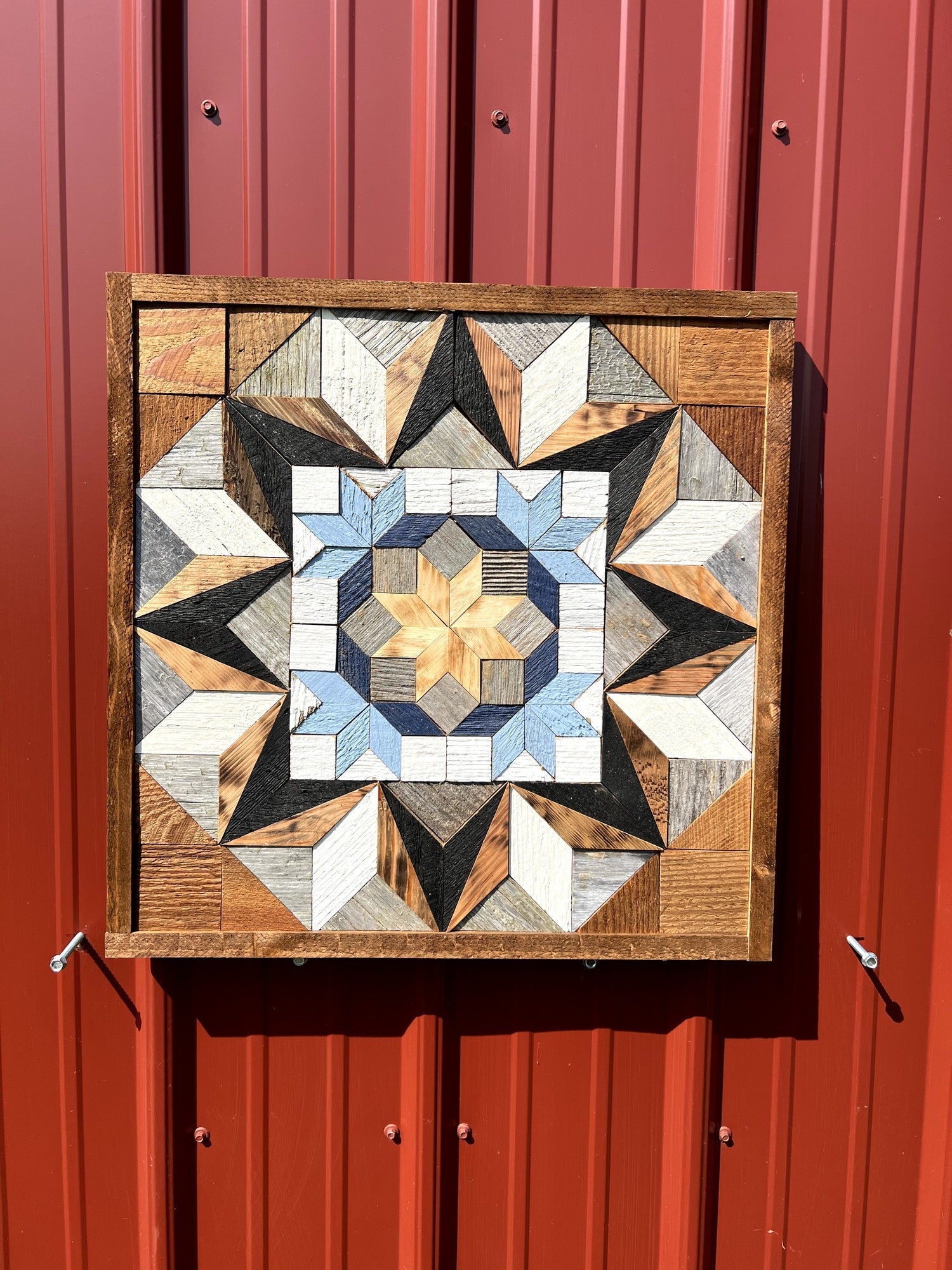 Amish Handmade Barn Quilt - Square (20.75 in x 20.75 in x 1 in) - Amish Country Store ~ Blessings Grow Meadows