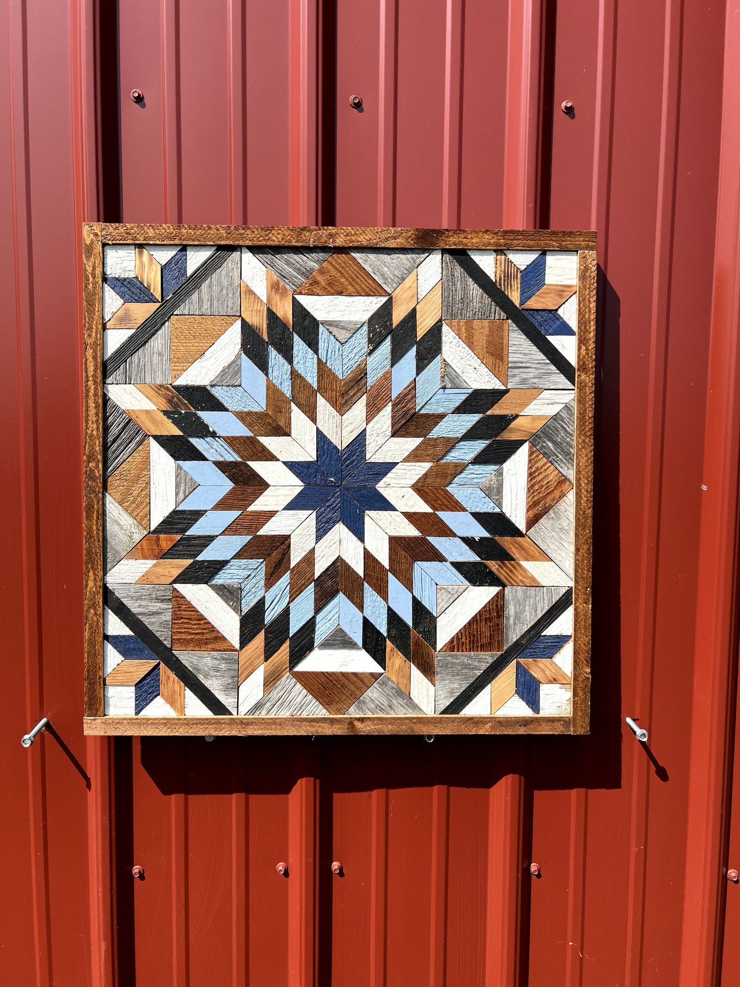 Amish Handmade Barn Quilt - Square (20.75 in x 20.75 in x 1 in) - Amish Country Store ~ Blessings Grow Meadows