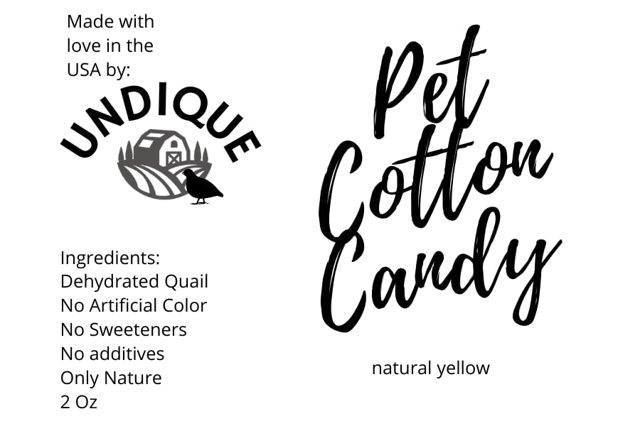 Natural pet cotton candy treat made from premium quail meat, protein-rich, fluffy, suitable for all pets and picky eaters.