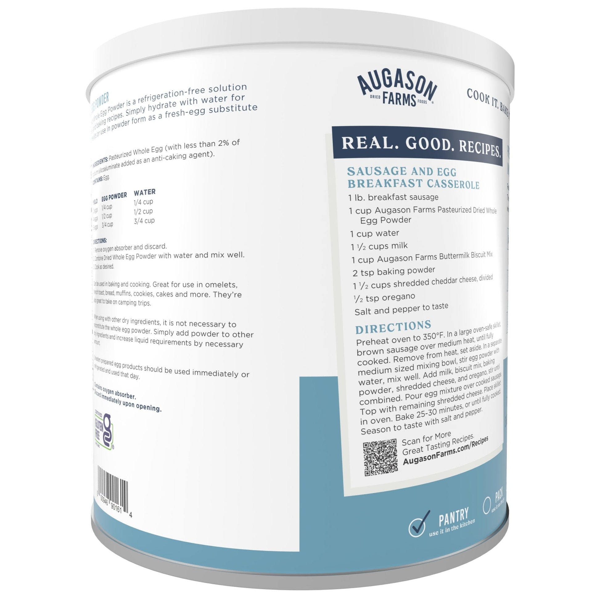 Pasteurized Dried Whole Egg Powder Can, 85 Servings - Blessings Grow Meadows