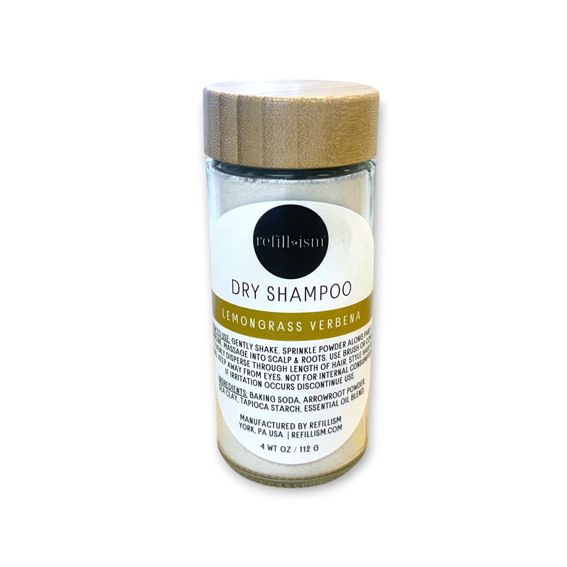 Dry Shampoo | Lemongrass Verbena | Glass Shaker - Refillism ~ Blessings Grow Meadows