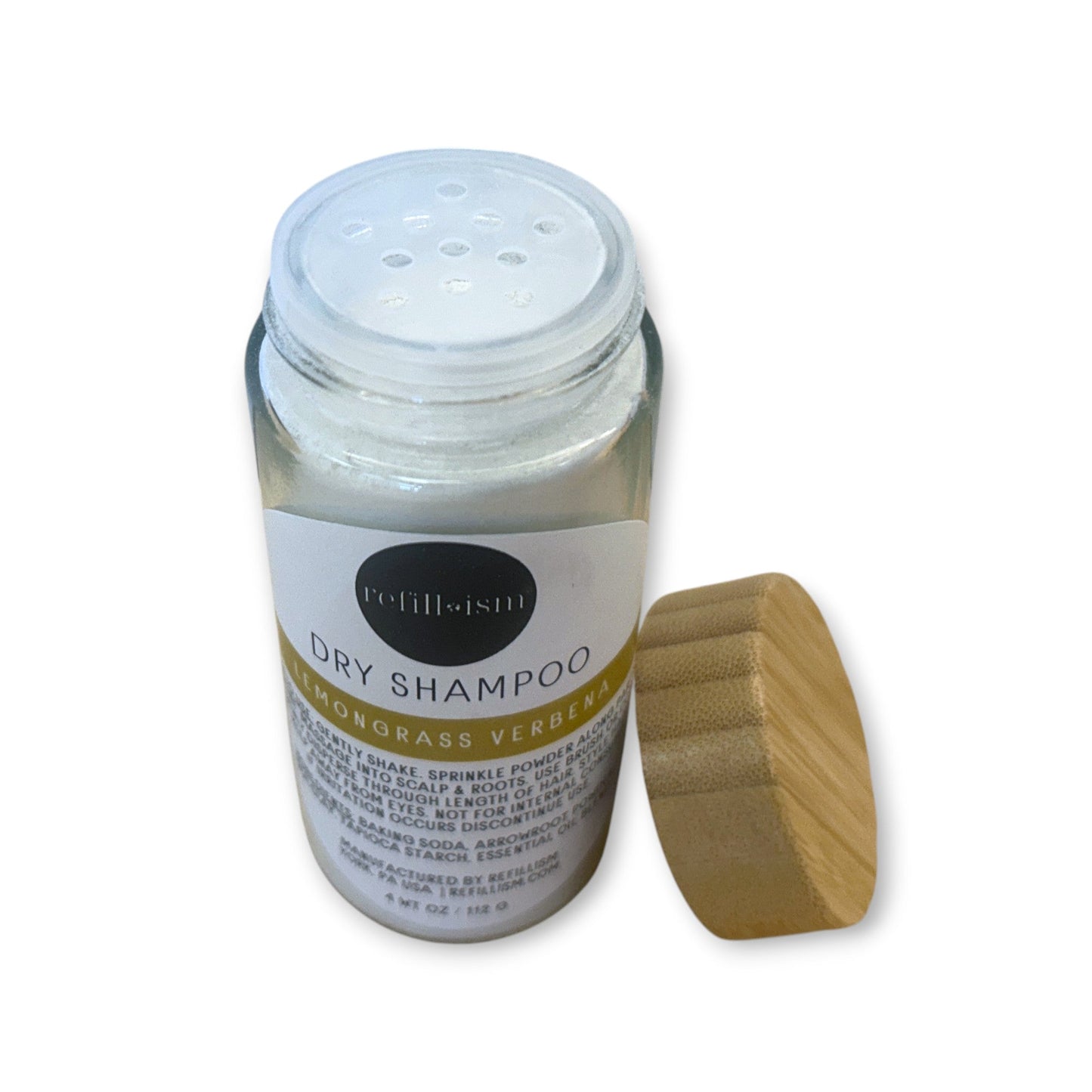 Dry Shampoo | Lemongrass Verbena | Glass Shaker - Refillism ~ Blessings Grow Meadows