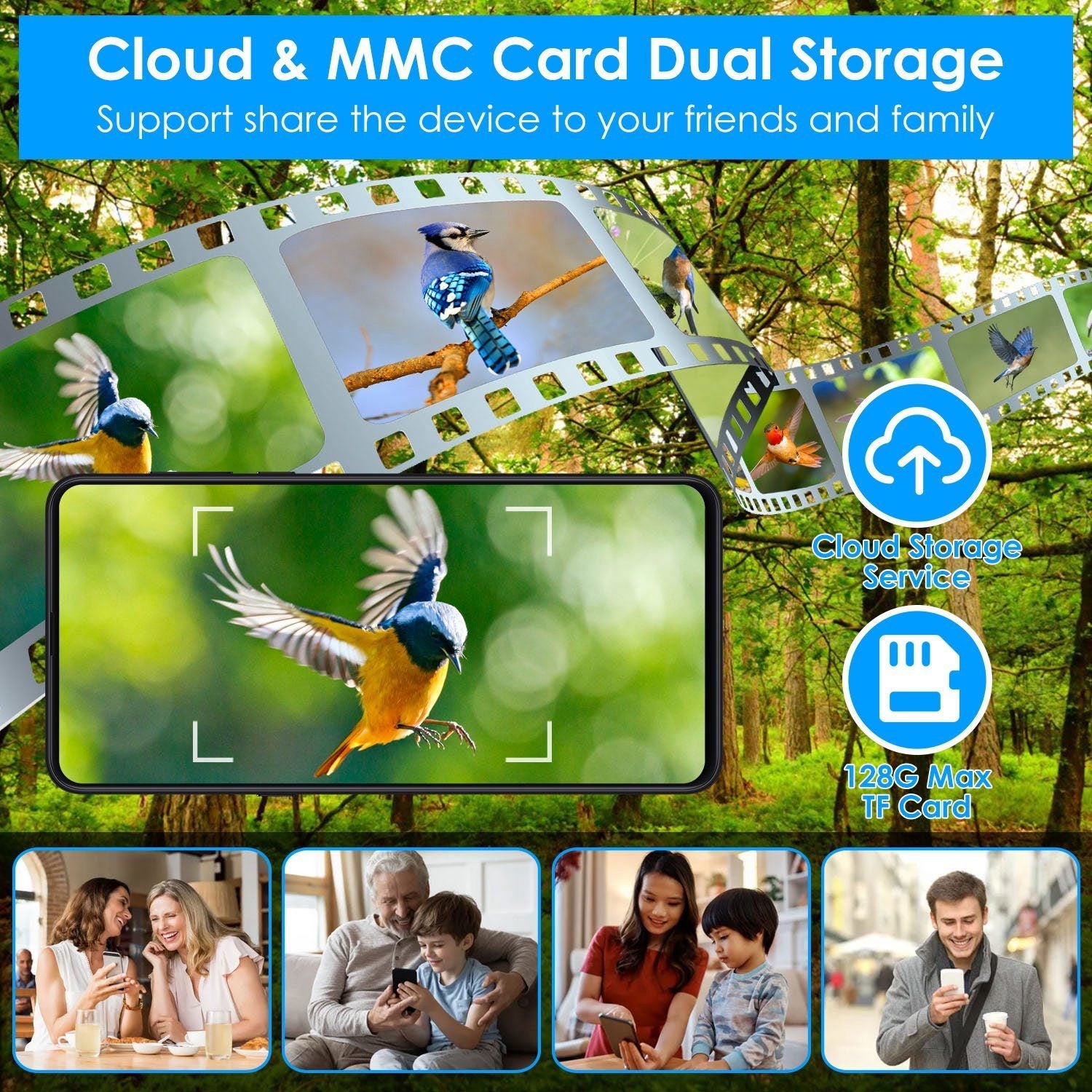 Solar Powered Smart Bird Feeder 2K Bird Watching Camera With PIR Motion AI Birds Species Identify Two-Way Audio Real-Time App Notification Capture Video Gift For Bird Lover - Blessings Grow Meadows