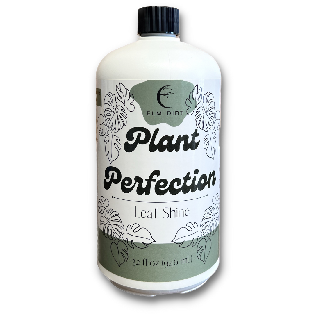 Elm Dirt Plant Perfection fertilizer in a 16 oz container, designed to promote healthy growth for indoor and outdoor plants.