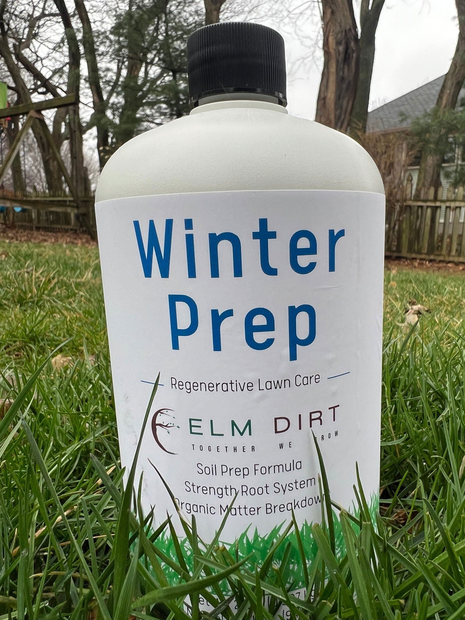 Elm Dirt sustainable lawn fertilizer for regenerative spring lawn care, designed for healthy, lush grass growth.