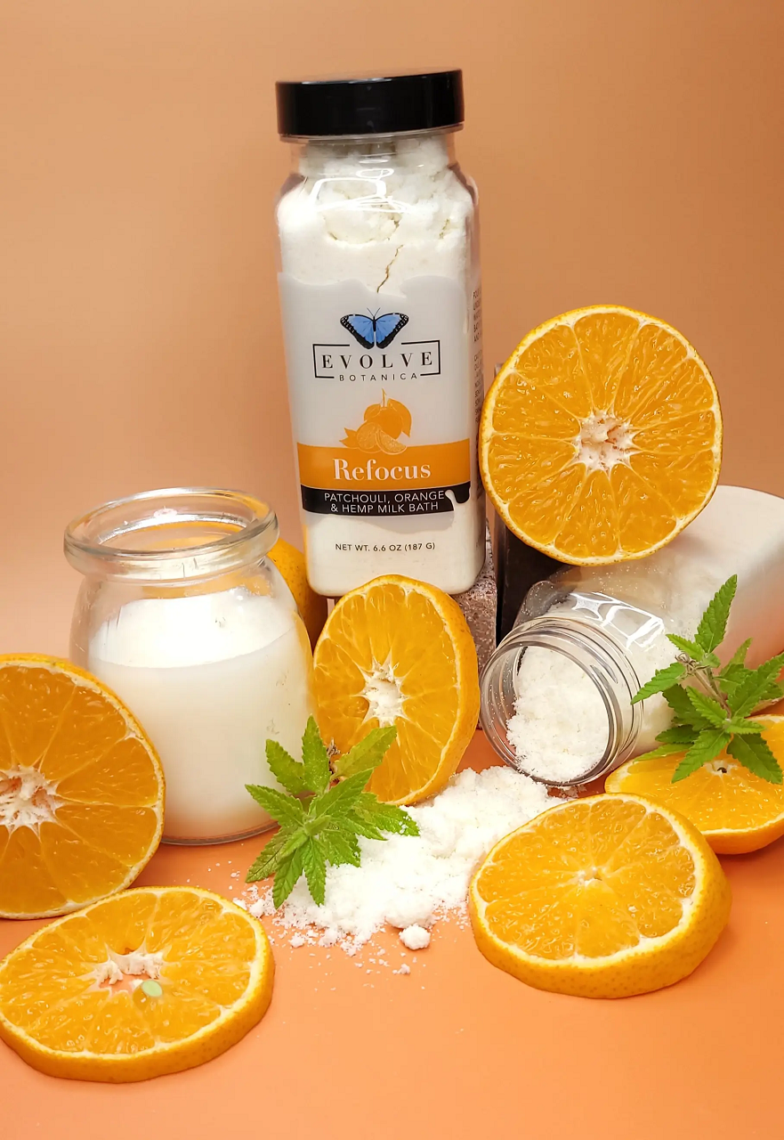 Milk Bath - Refocus (Patchouli, Orange, & Hempseed Oil) - Blessings Grow Meadows