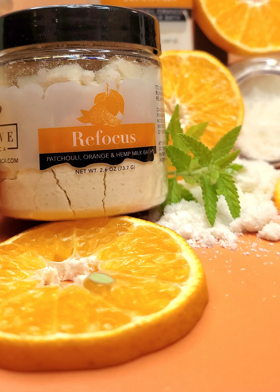Milk Bath - Refocus (Patchouli, Orange, & Hempseed Oil) Mini - Blessings Grow Meadows