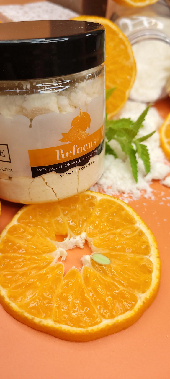 Milk Bath - Refocus (Patchouli, Orange, & Hempseed Oil) Mini - Blessings Grow Meadows