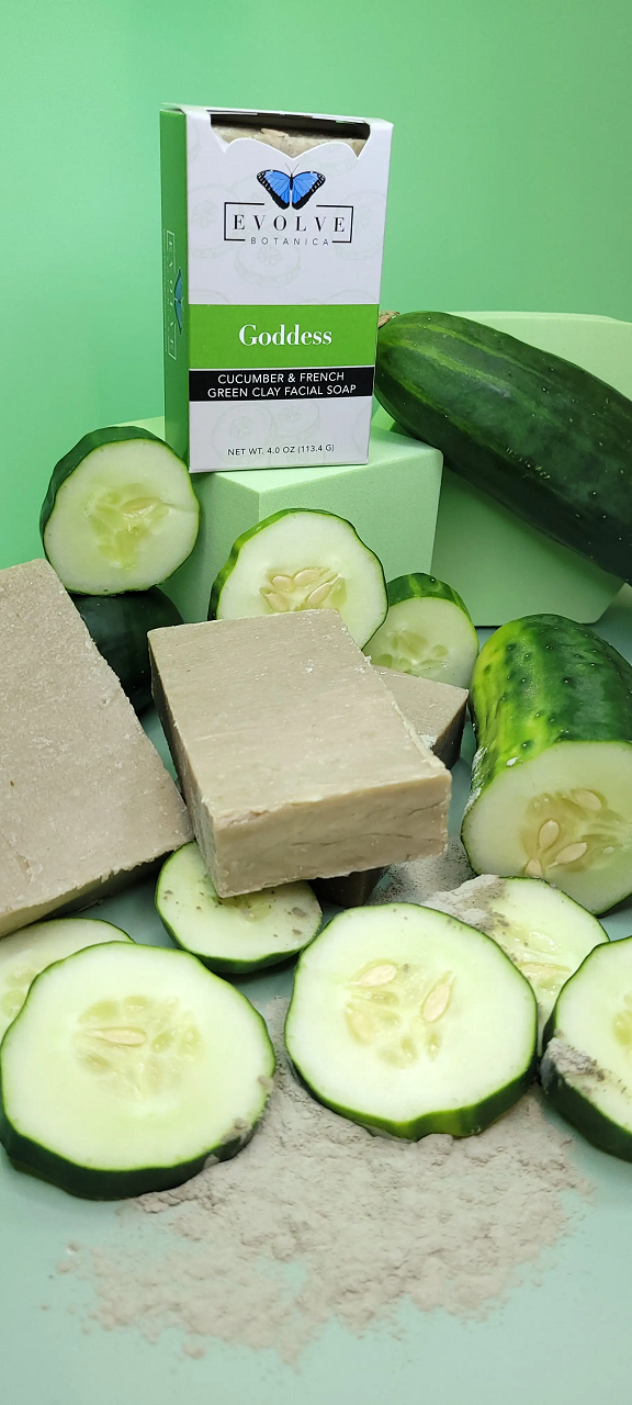 Standard Soap - Goddess Cucumber & French Green Clay (Facial Soap) - Blessings Grow Meadows