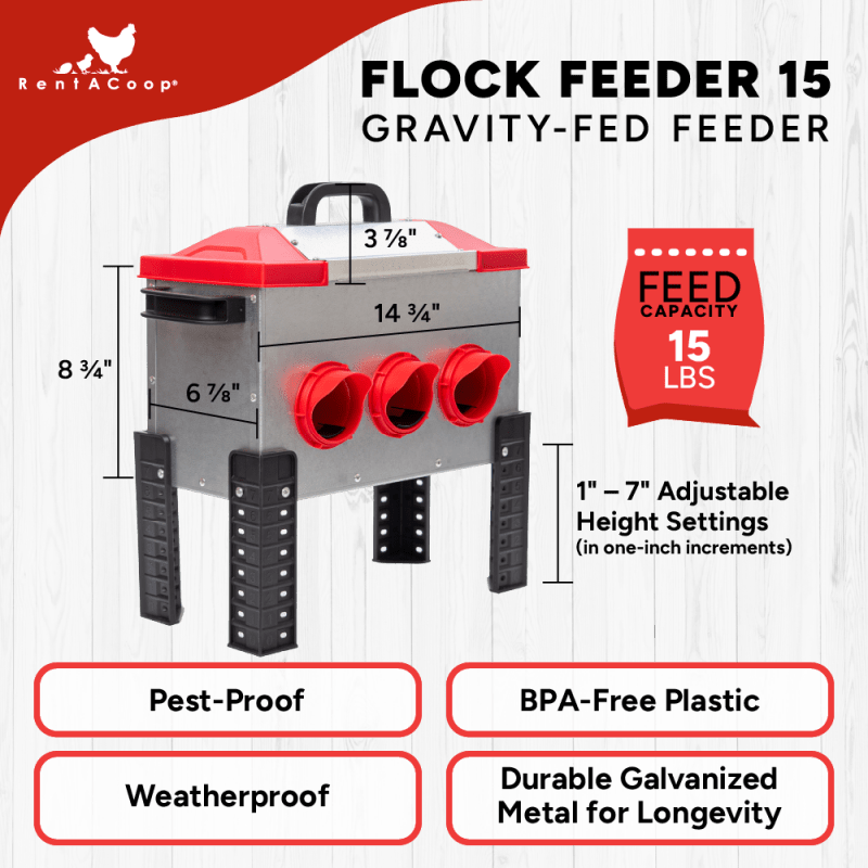 RentACoop Flock Feeder 15 6-Port, 15lb Feeder