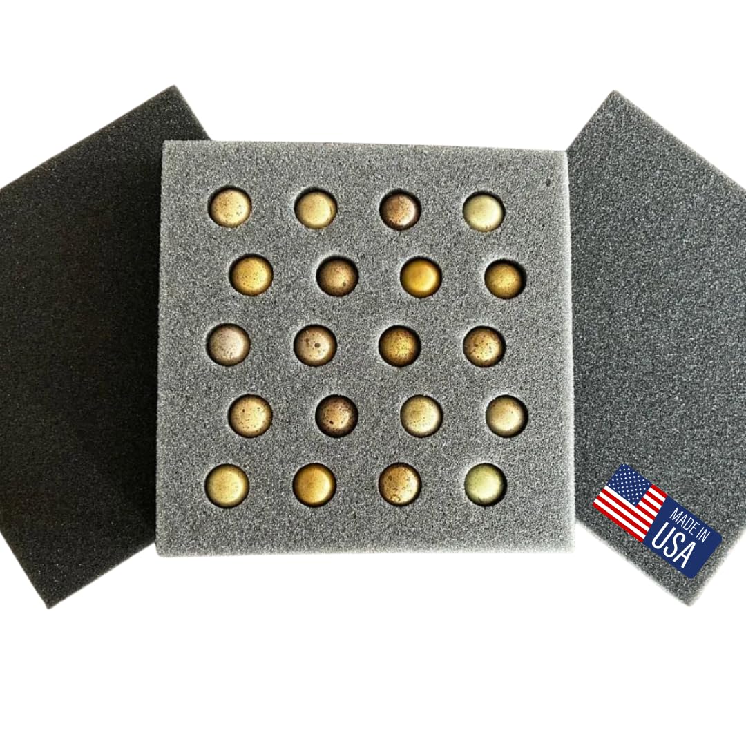Button quail egg foam shipper with 20 holes, designed for safe transport of quail eggs, shown in a 5-pack set.