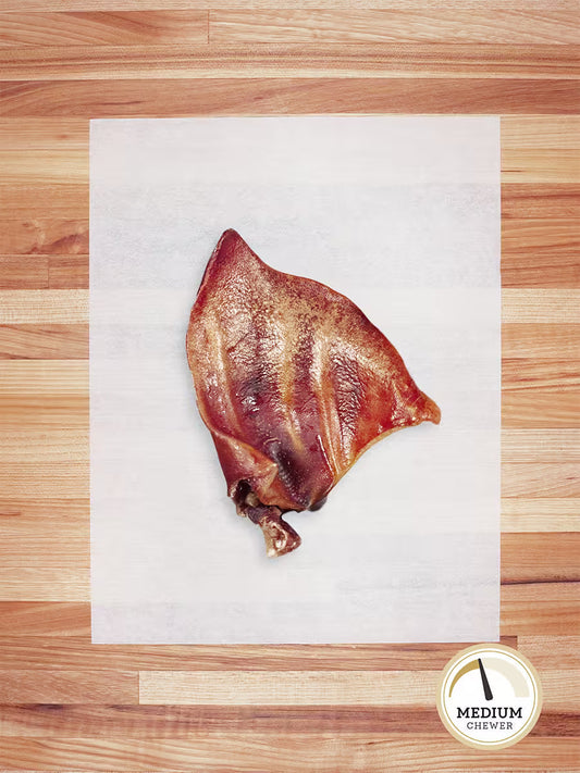 Farm Hounds hog ears chews for dogs, natural and durable treats made from high-quality pig ears.