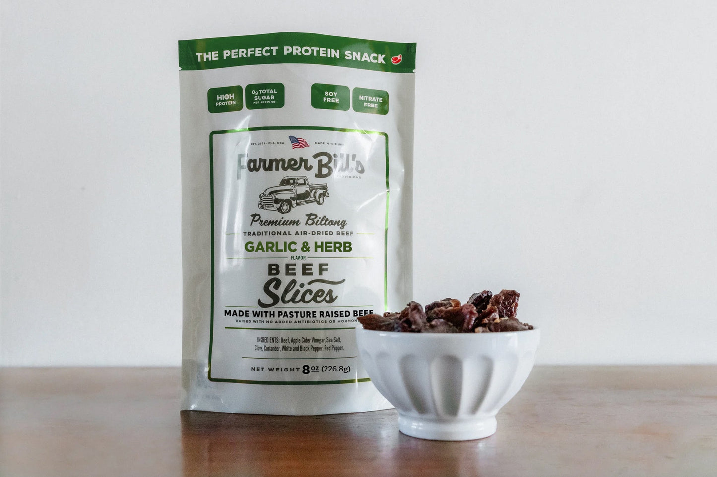 1/2 lb Sliced Garlic & Herb Beef Biltong - Blessings Grow Meadows