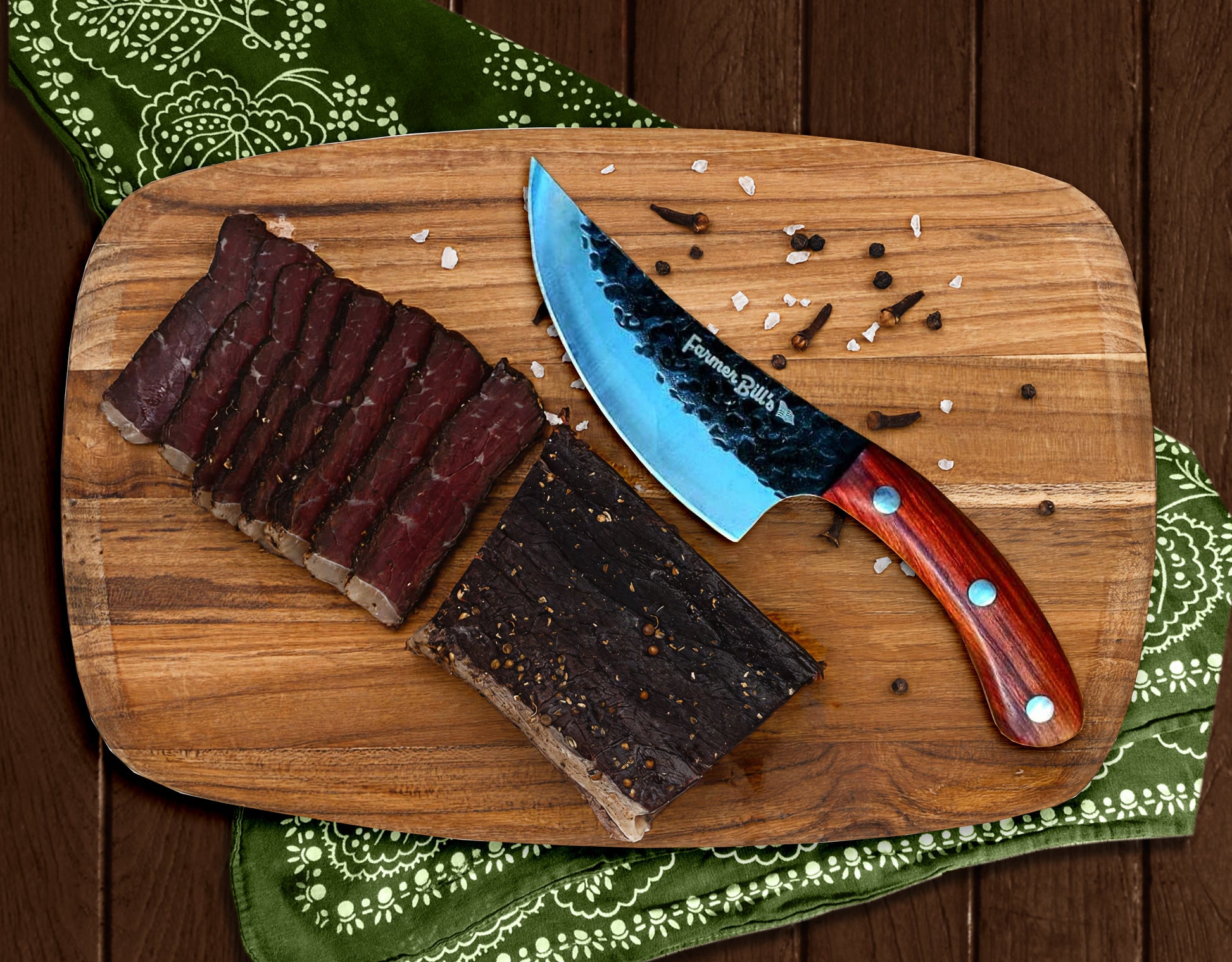 8 oz Garlic & Herb Beef Biltong Slab - Blessings Grow Meadows