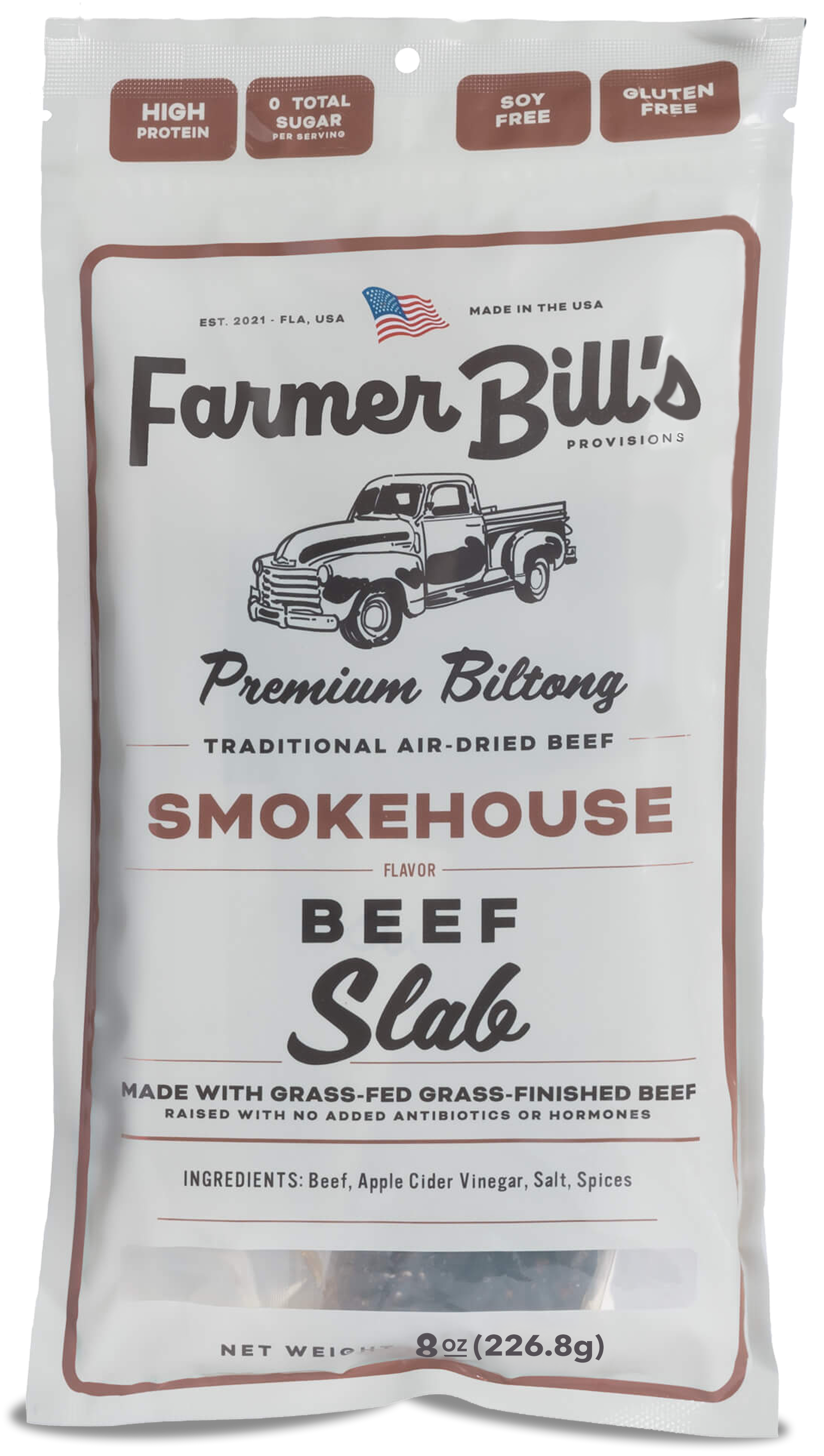 8 oz Smokehouse Beef Biltong Slab - Blessings Grow Meadows -