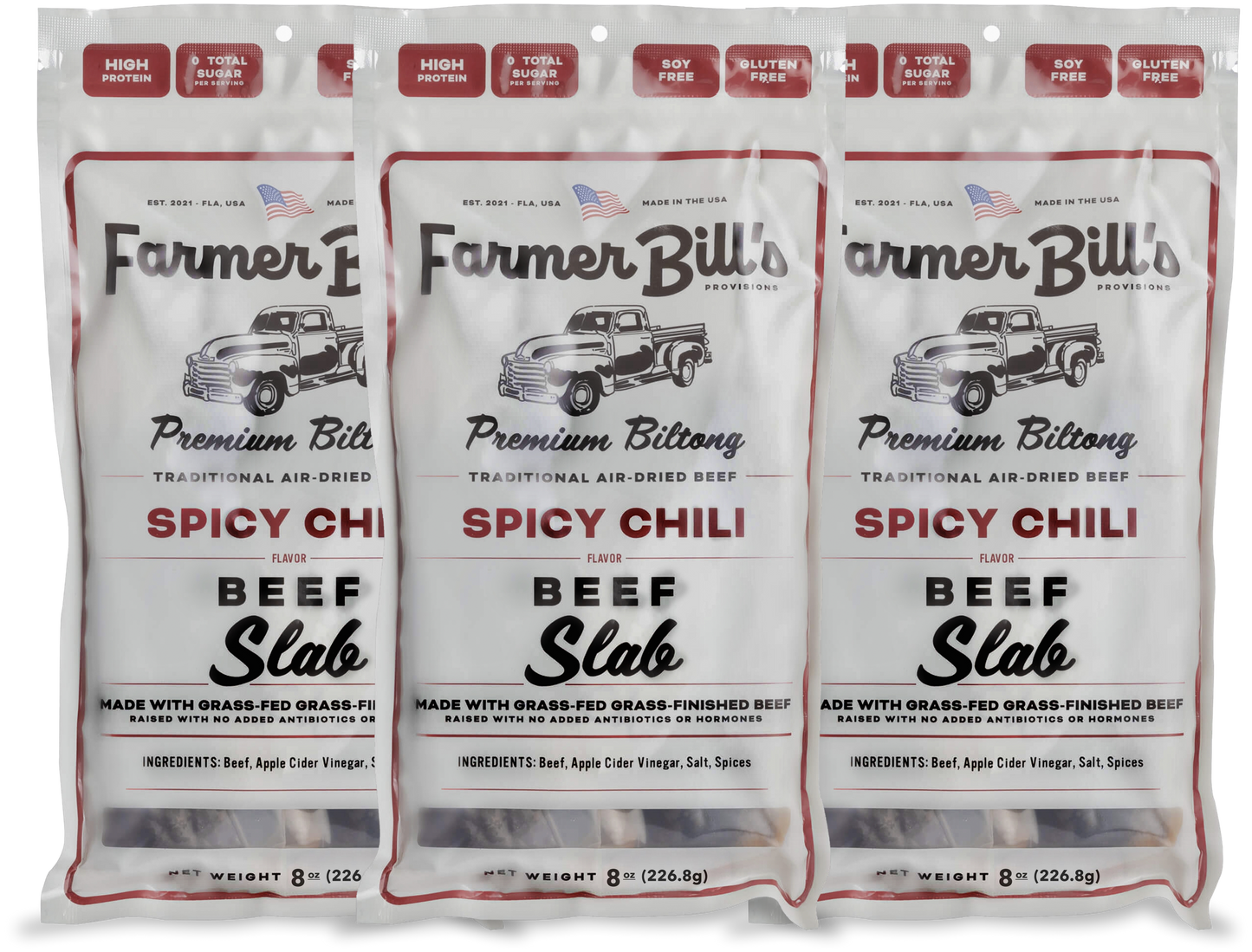 8 oz Spicy Chili Beef Biltong Slab - Blessings Grow Meadows