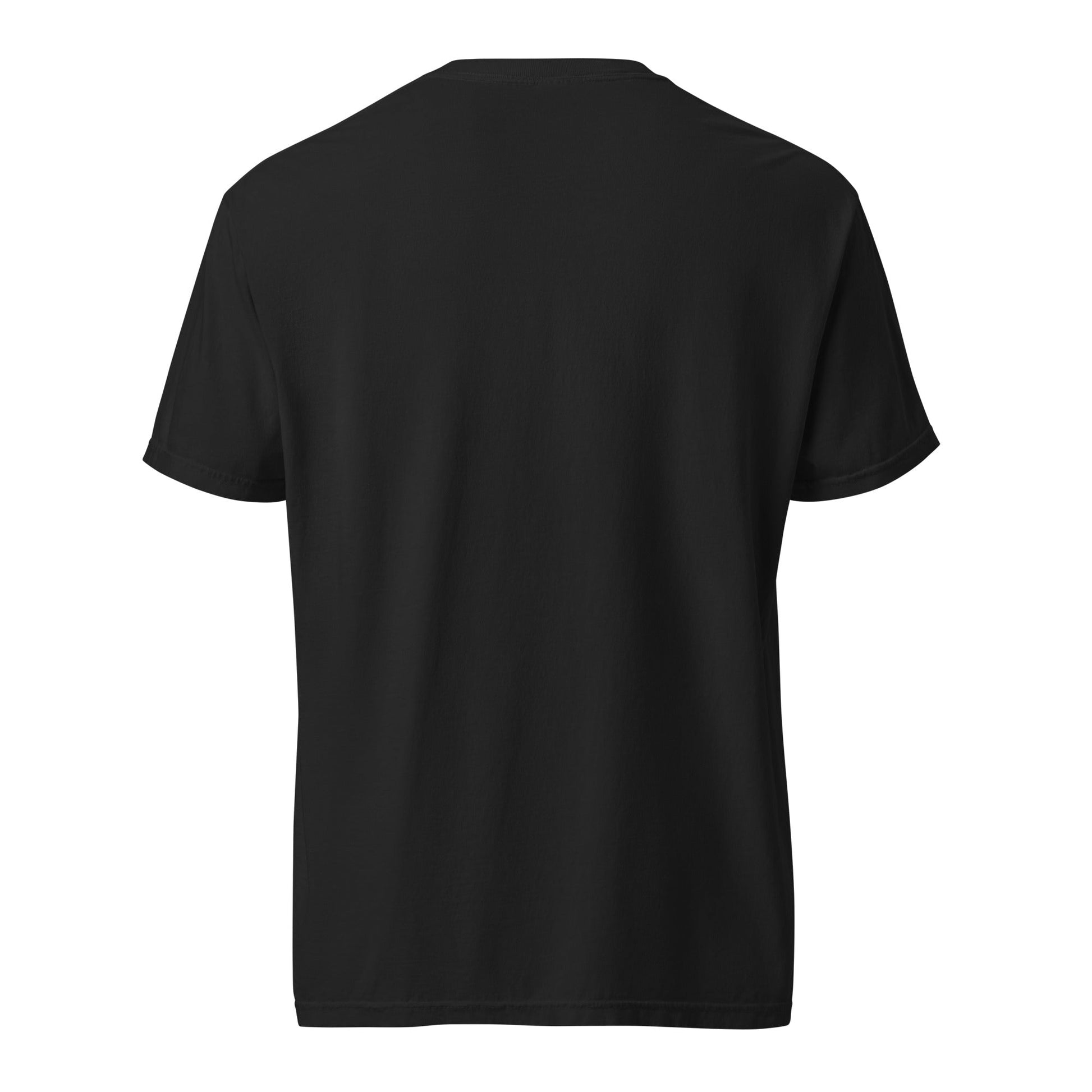 Black heavyweight cotton T-shirt from FGMN Originals with "I Did It All for the Corms" slogan, by FGMN Nursery.