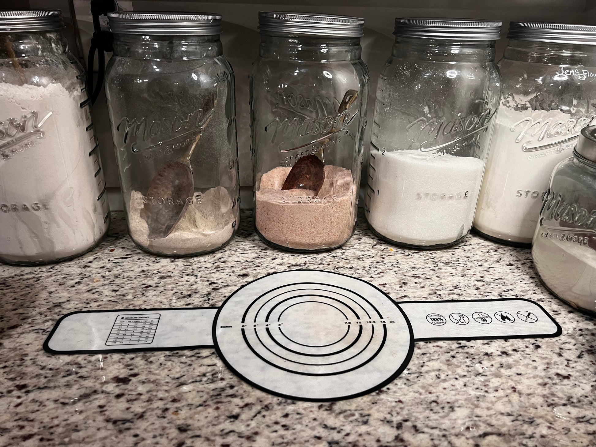 Five Oaks Farm Dough Sling for baking and dough handling, shown in use with flour-dusted surface.