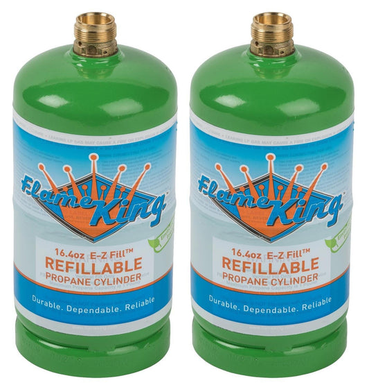 Flame King 2 pack Eco Friendly Sustainable 1lb Refillable Propane Tank LP Cylinder - Blessings Grow Meadows