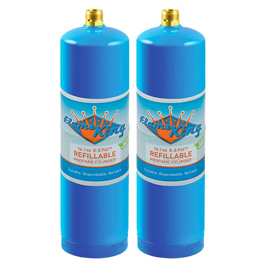 Flame King 2 Pack Eco Friendly Sustainable 1lb Refillable Propane Tank Welding LP Cylinder 14.1 - Blessings Grow Meadows