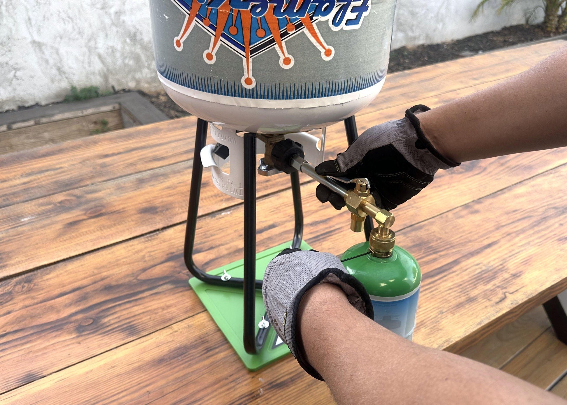 Flame King Eco Friendly 1lb Refillable Reusable Propane Cylinder + Refill Kit - Blessings Grow Meadows