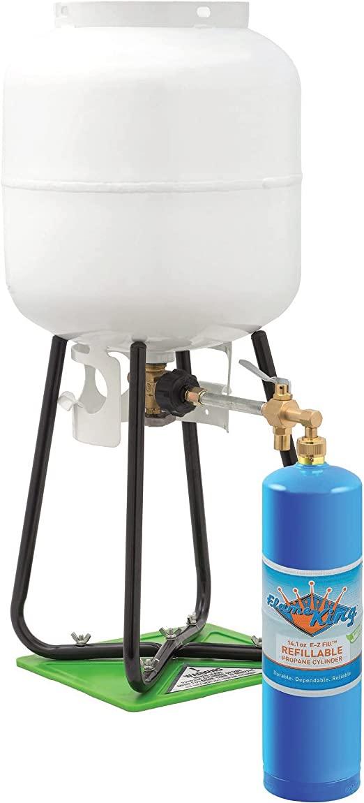 Flame King Eco Friendly Sustainable 1lb Refillable Propane Cylinder + Kit 14.1 oz - Blessings Grow Meadows