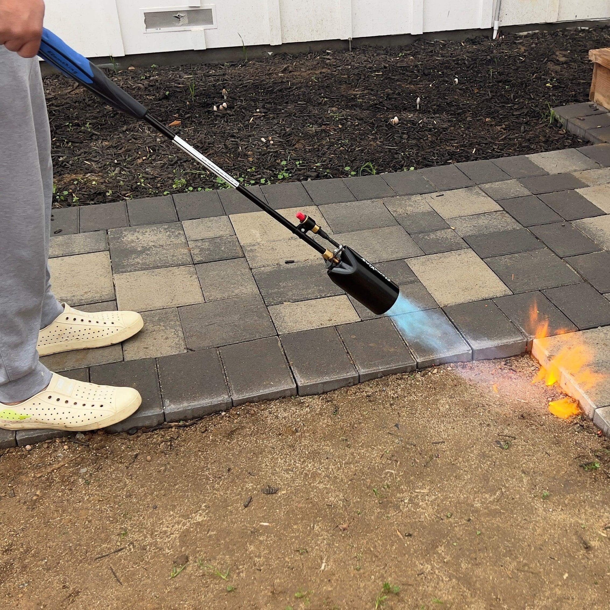 Flame King Heavy Duty Propane Torch Weed Burner with push button piezo ignitor, 500,000 BTU, for outdoor weed and brush clearing.