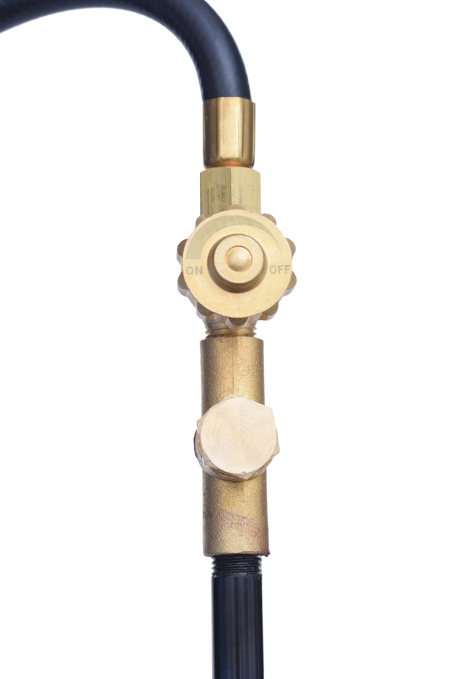 Heavy-duty Flame King propane torch with push button piezo ignitor, 500,000 BTU weed burner for outdoor burning and weed control.