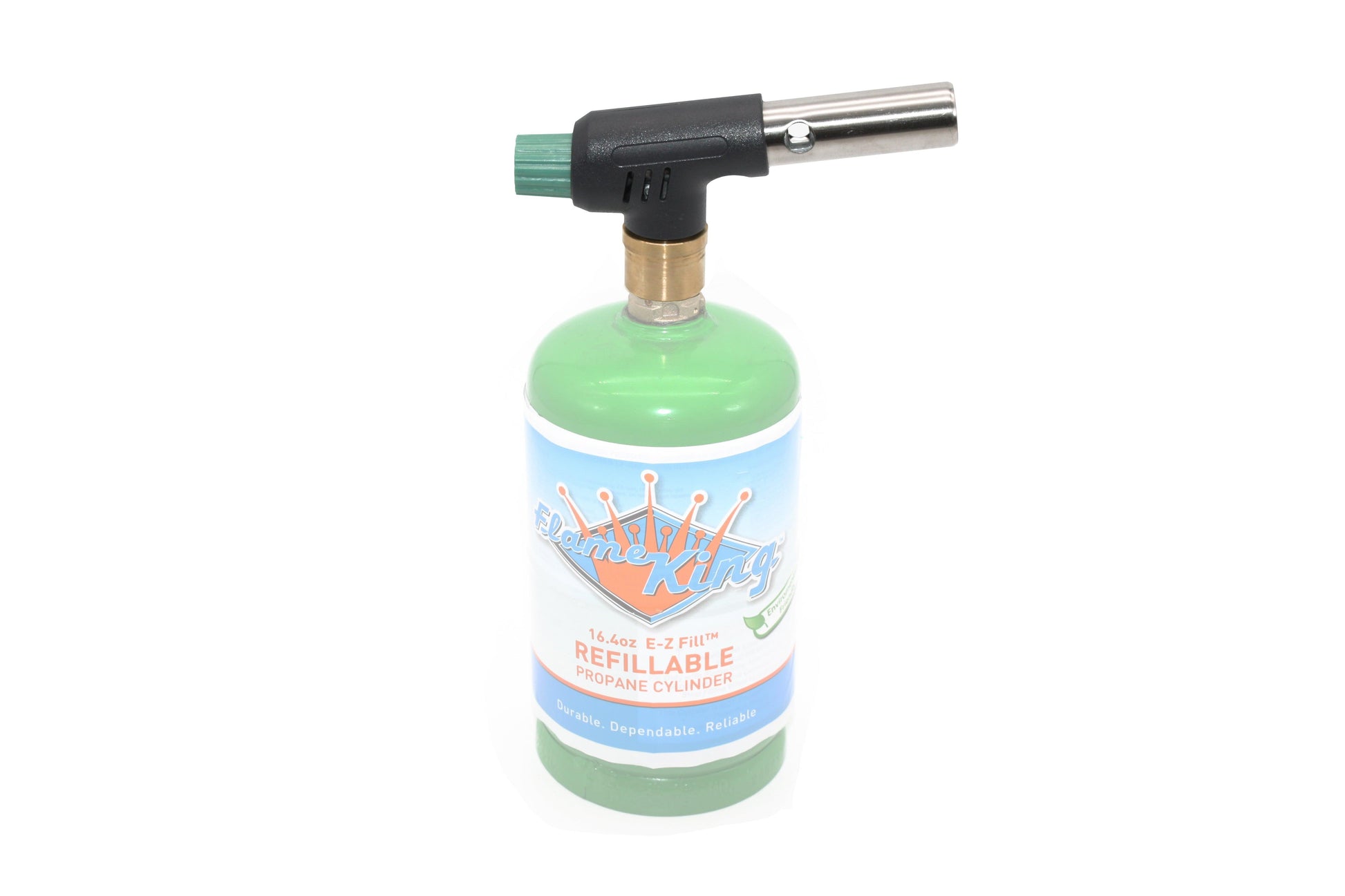 Flame King Mini Propane Blow Torch Head with 10,000 BTU, suitable for kitchen use and soldering, by Flame King Products.