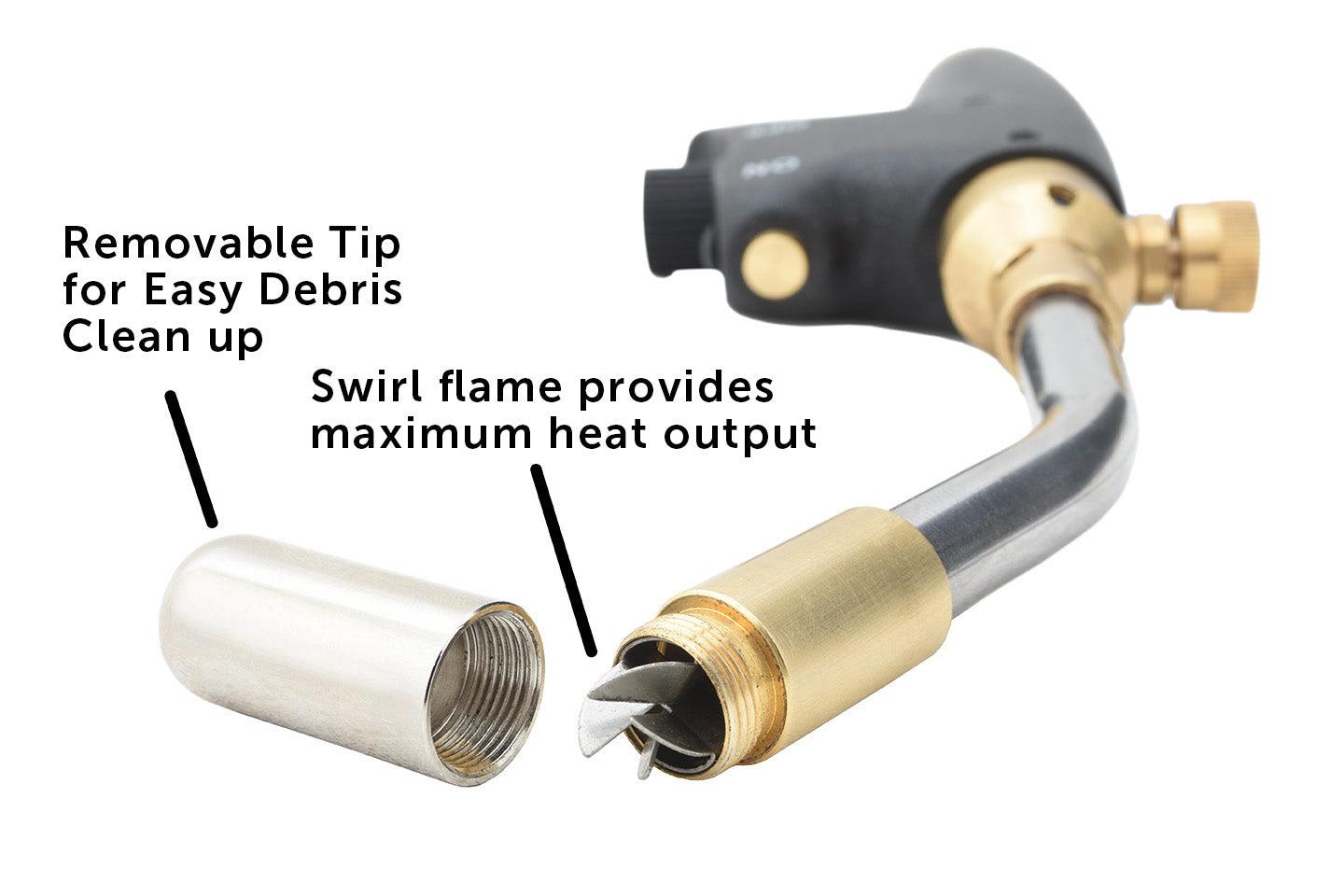 Flame King Welding professional propane torch head with auto-ignition and max heat, used for weed burning and heavy-duty tasks