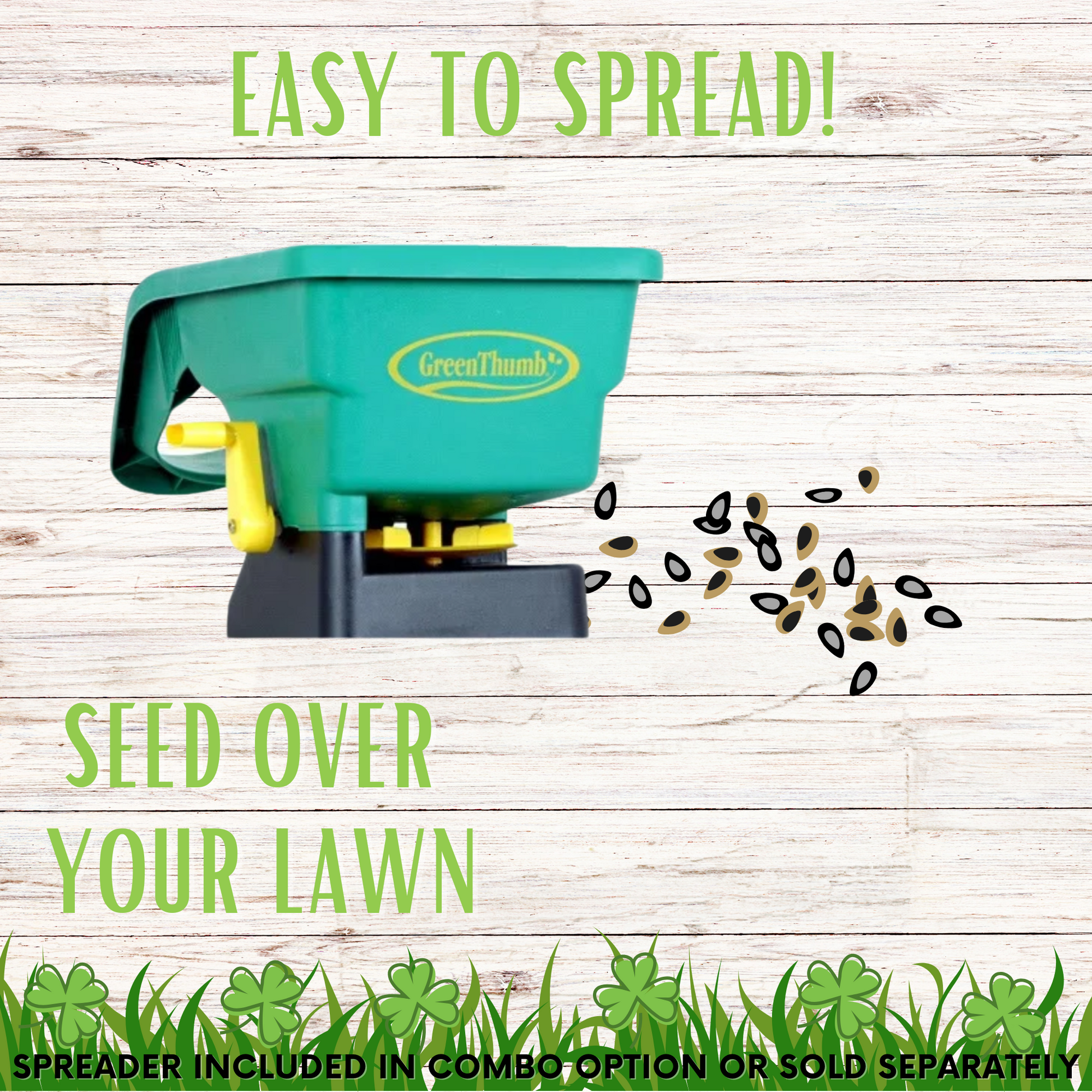 Flawn Seed Kits Micro Clover and Mow Less Grass Seed in a 100 sq ft pouch, showing seed tape and packaging for sustainable lawn care.