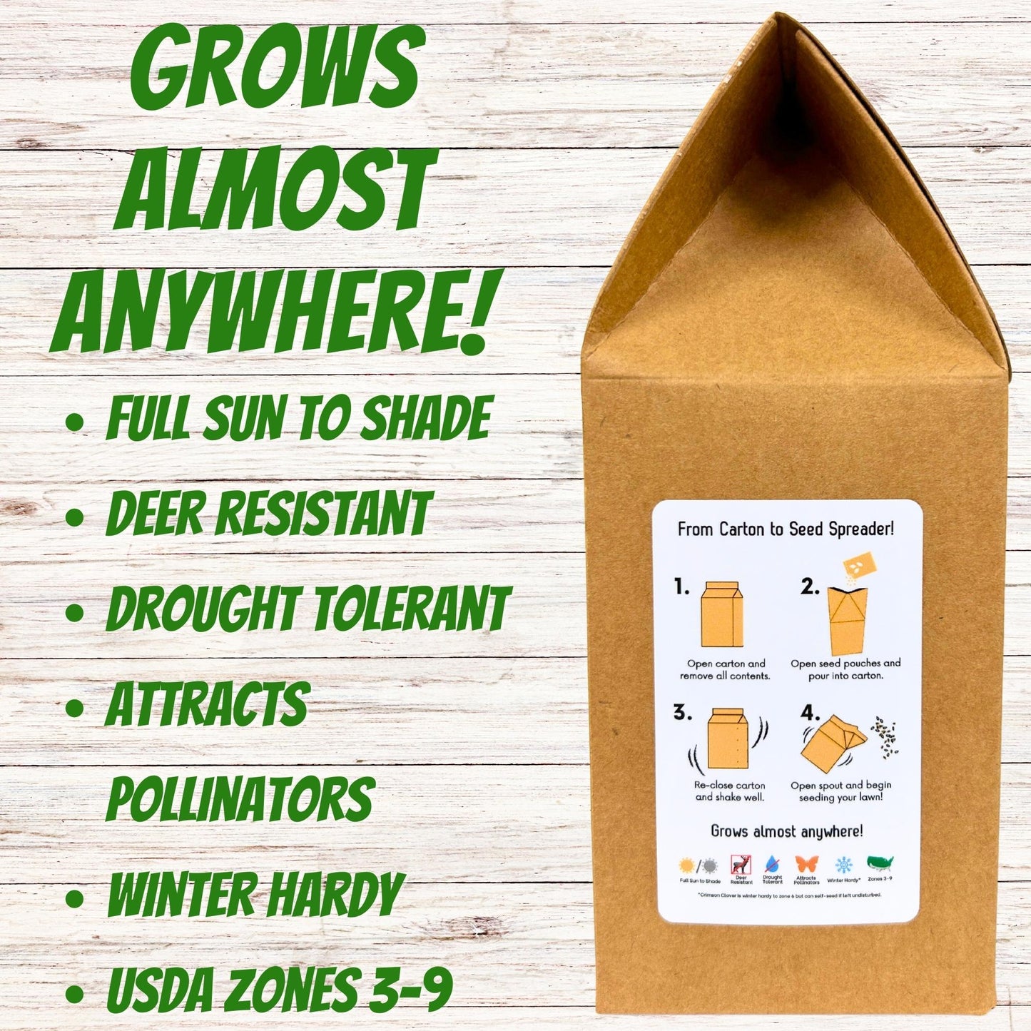 Dutch White Clover Eco-Friendly Seeding Kit - Blessings Grow Meadows