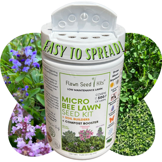 Micro Clover Bee Lawn Seed Mixture - Easy Spread Shaker - Blessings Grow Meadows