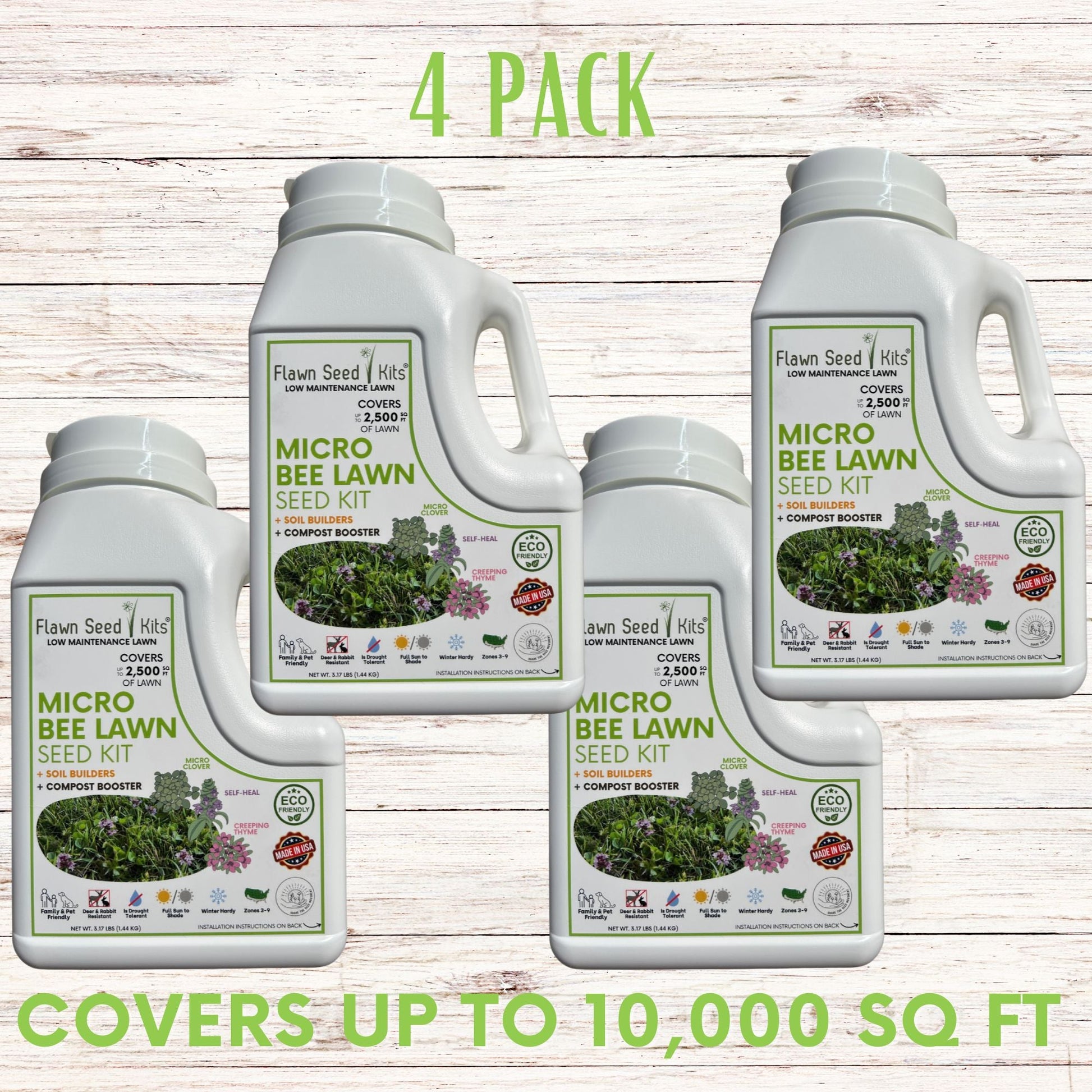 Micro Clover Bee Lawn Seed Mixture - Easy Spread Shaker - Blessings Grow Meadows