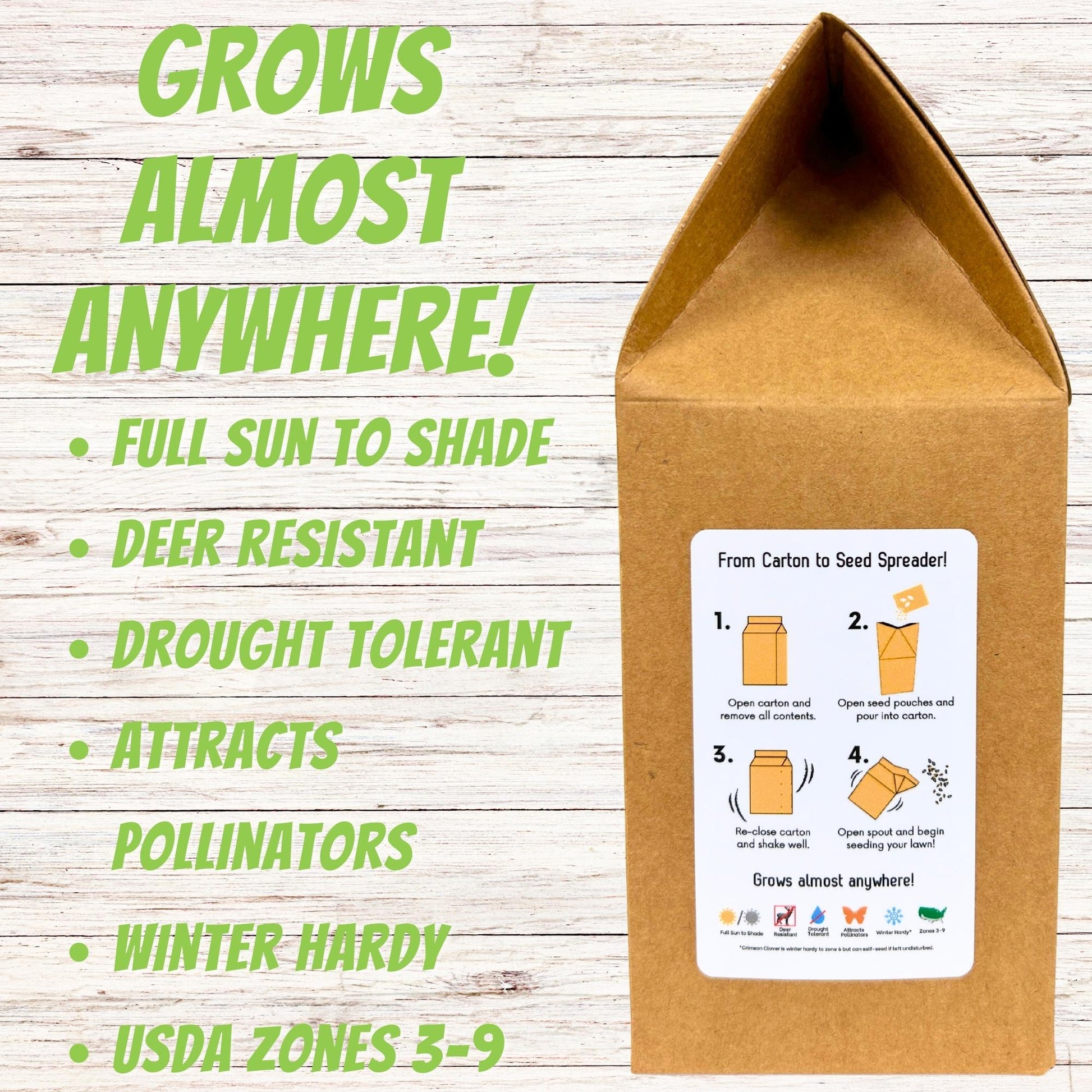 Micro Clover Seed Eco-Spread Carton - Blessings Grow Meadows