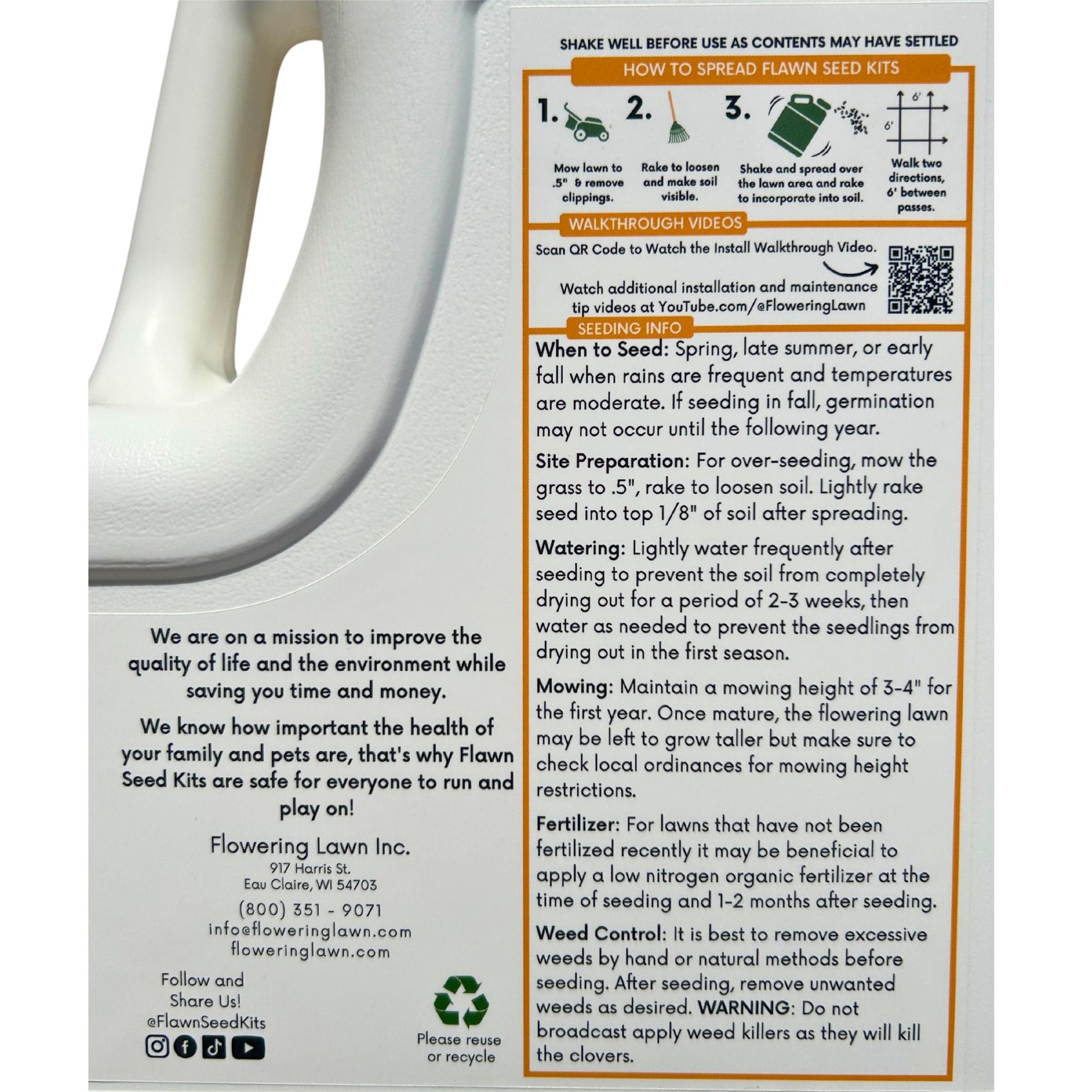 Tri-Color Clover Seed Easy Spread Shaker - Blessings Grow Meadows