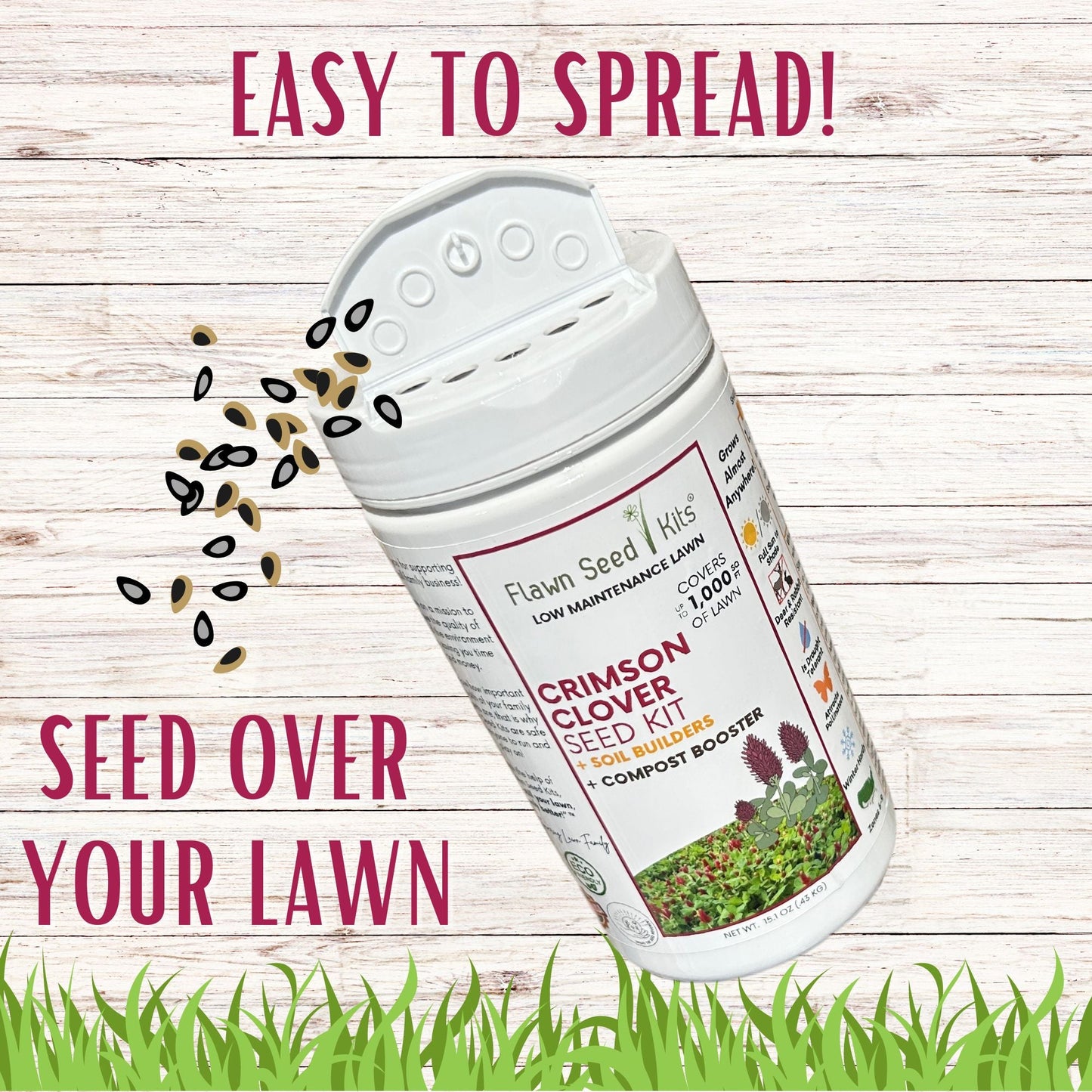 Crimson Clover Easy Spread Shaker - Blessings Grow Meadows