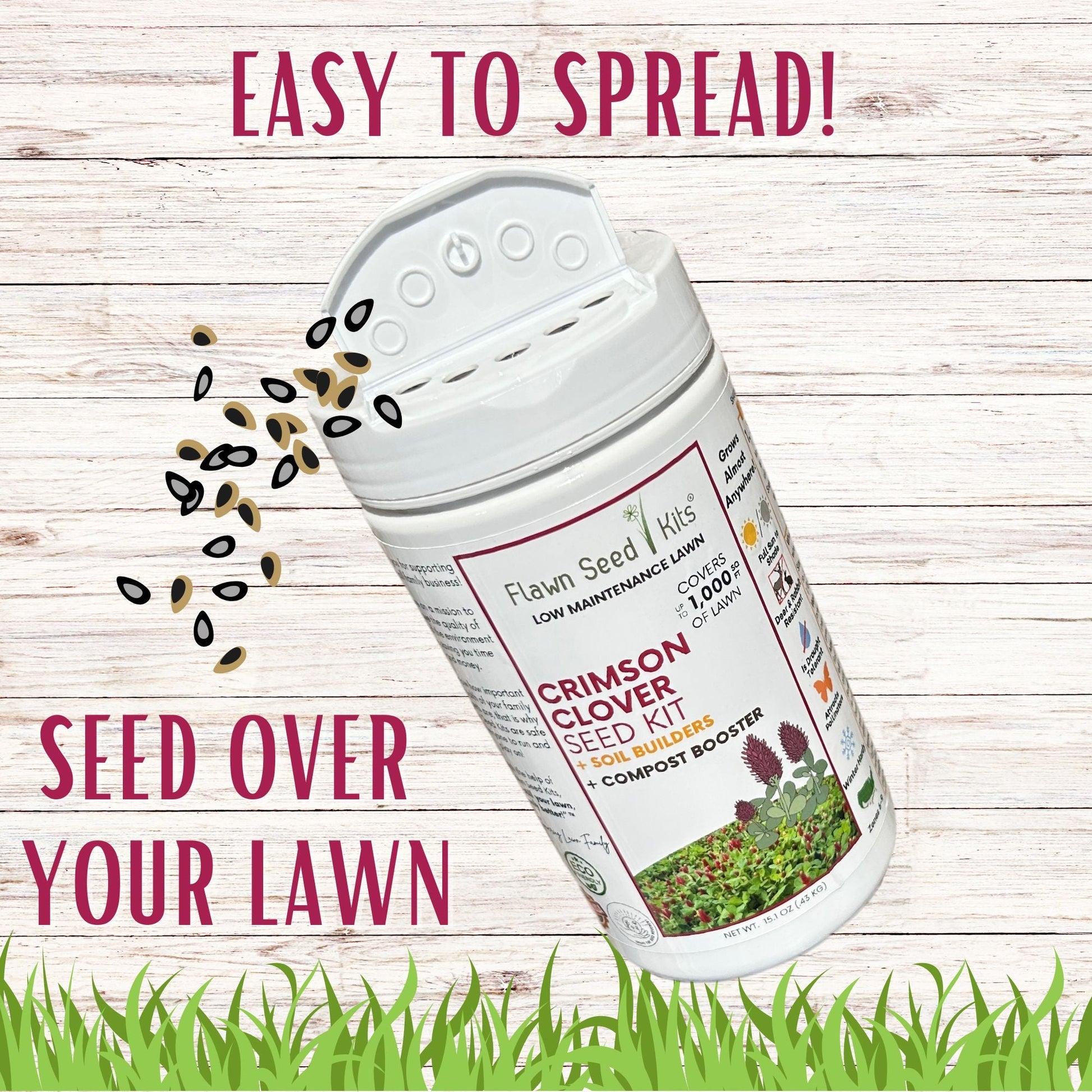 Crimson Clover Easy Spread Shaker - Blessings Grow Meadows