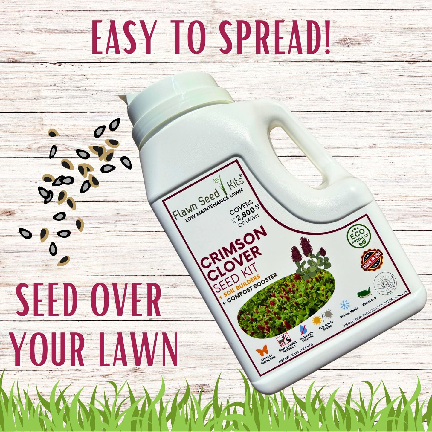 Crimson Clover Easy Spread Shaker - Blessings Grow Meadows
