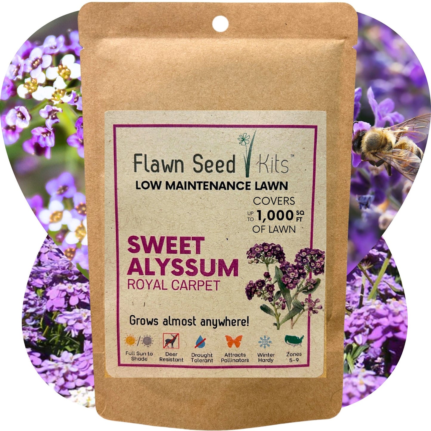Sweet Alyssum Royal Carpet Seed Pouch - Blessings Grow Meadows