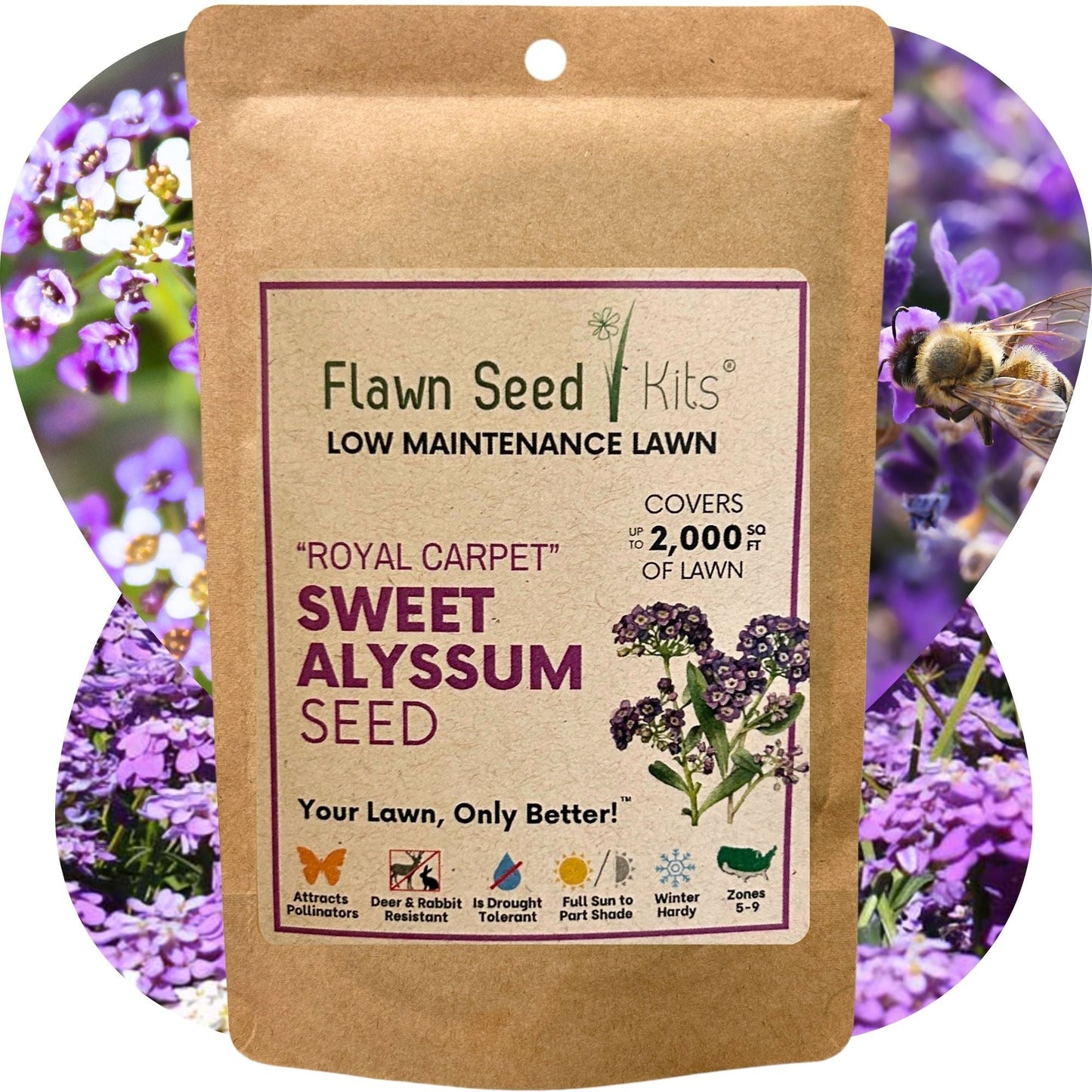 Sweet Alyssum Royal Carpet Seed Pouch - Blessings Grow Meadows