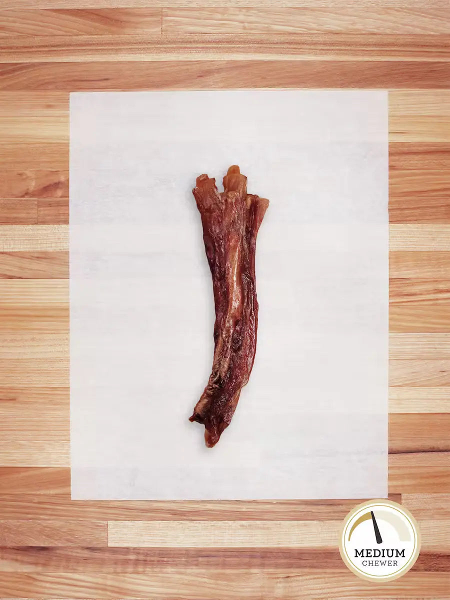Farm Hounds grass-fed beef tendons chews for dogs, large size, natural and high-quality dog treat shown in the image.
