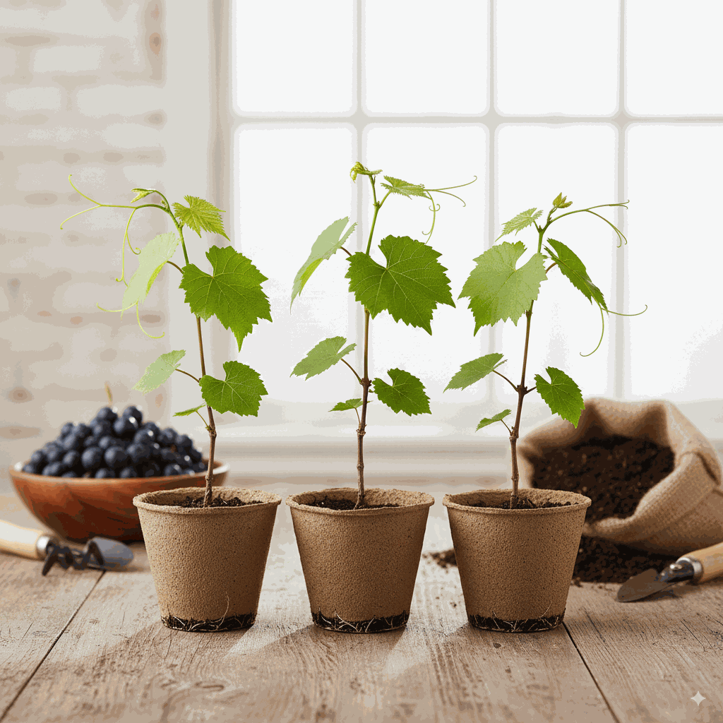 Hardy Grape Vine 'Southern Home' from Florida Plants Nursery, showing lush green leaves and sturdy vine growth.