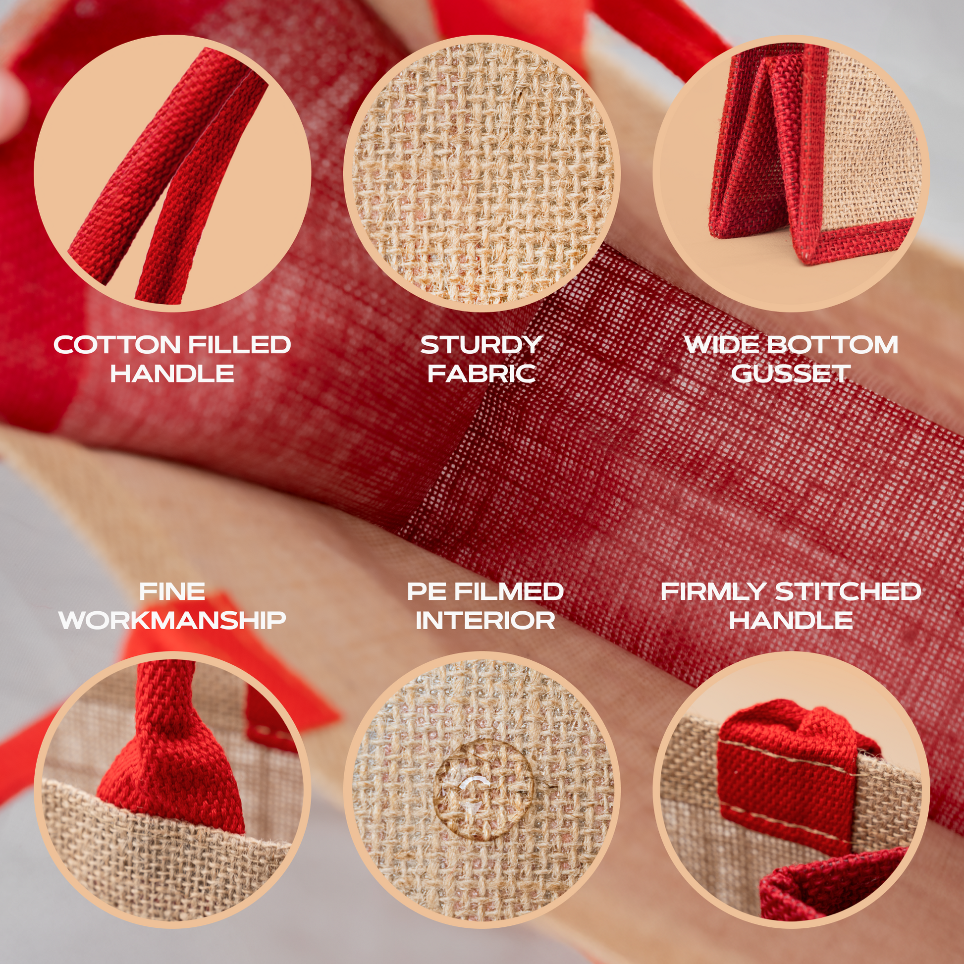 Forjars®  Reusable Burlap Tote Bags – Available in Two Sizes: Small & Medium - Blessings Grow Meadows